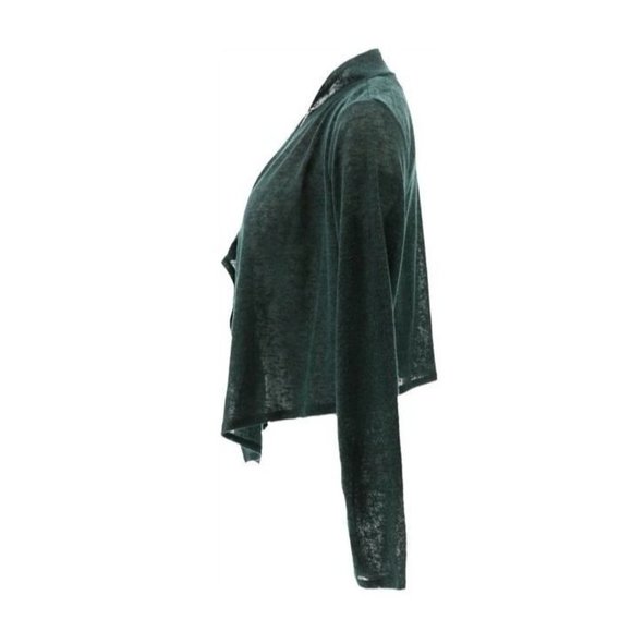 G Giuliana Cropped Cascade Cardigan Women's Spruce Green Small Lightweight NWOT - Picture 2 of 8